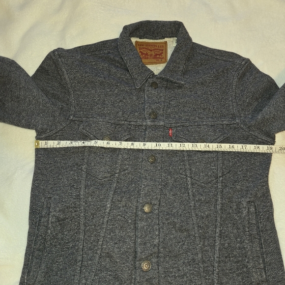 Levi's Trucker Jacket Dark Gray French Terry Men's Medium - Picture 11 of 13